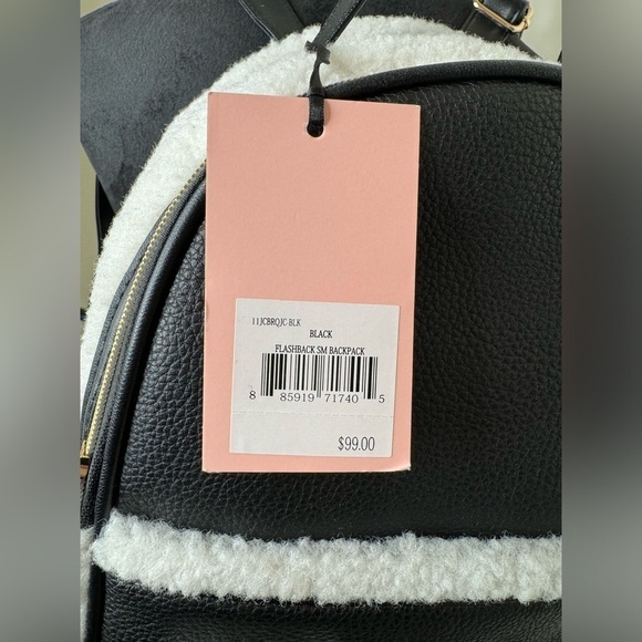 NEW Juicy Couture Black & White Shearling Flashback Backpack - Picture 9 of 9